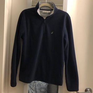 Men’s navy fleece quarter zip, size small